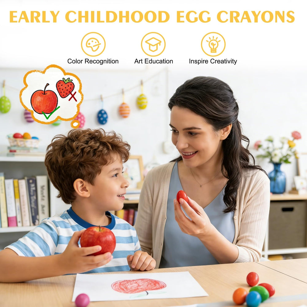 Canscci Egg crayons glide smoothly, keeping little hands clean.