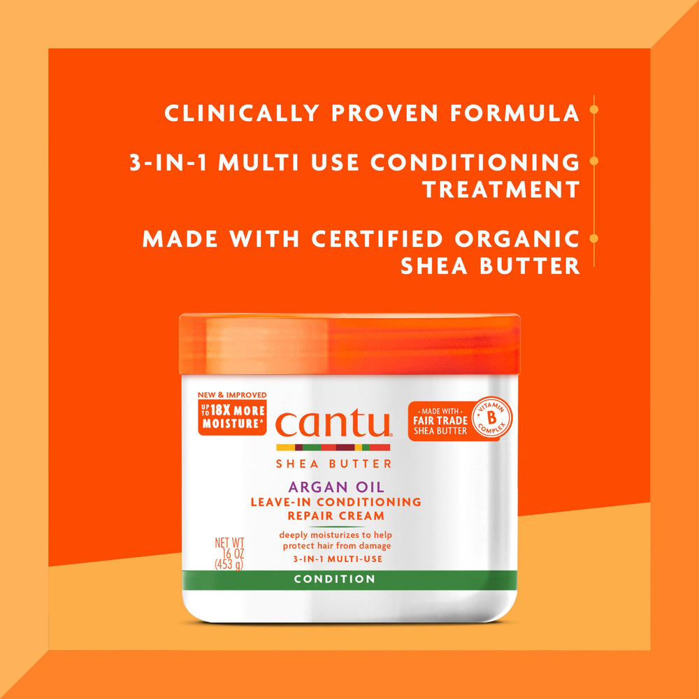 Cantu Argan Oil Leave-In Cream 2-pack demonstrates convenient, value-packed nourishment