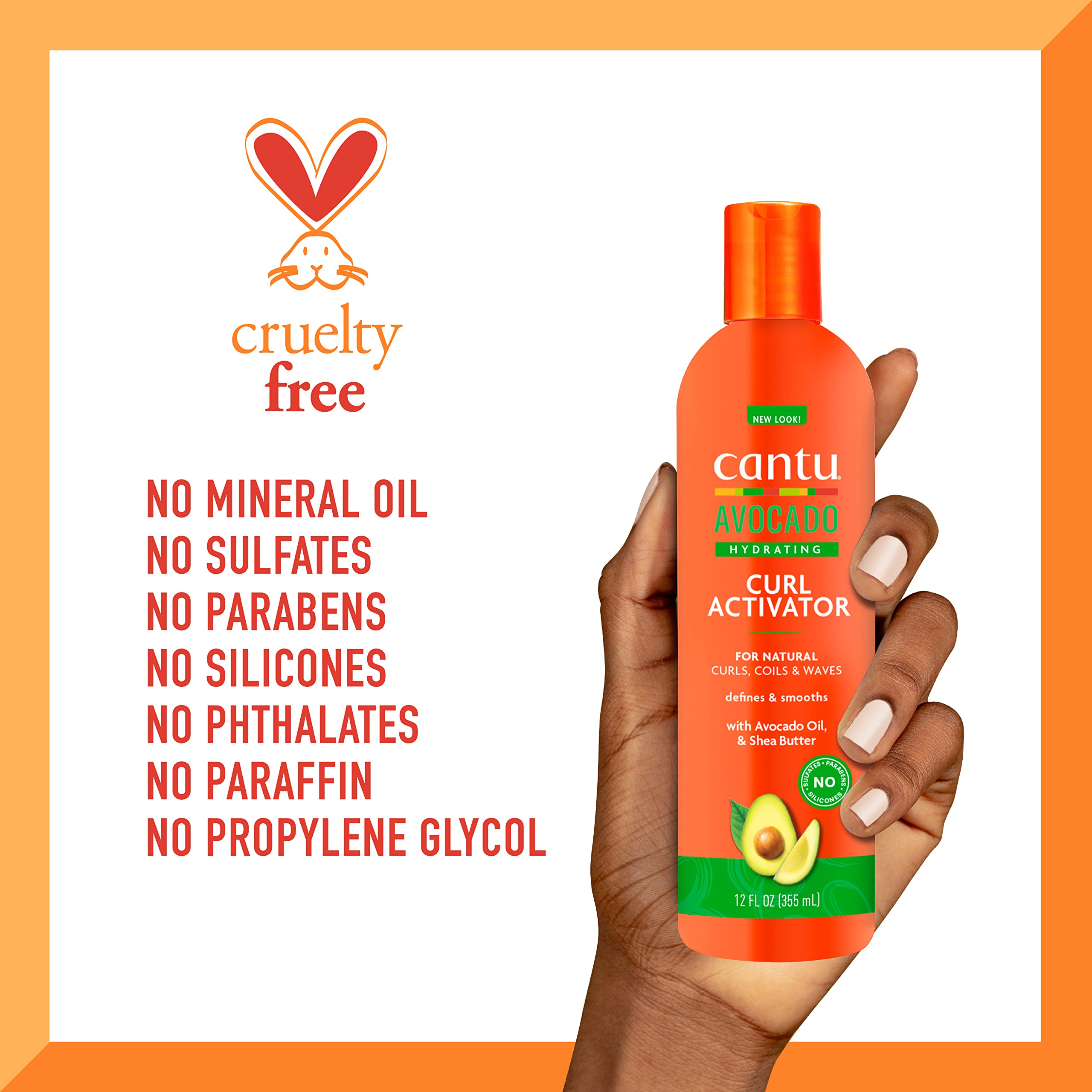 Definition-closeup of smooth, bouncy curls with Cantu.