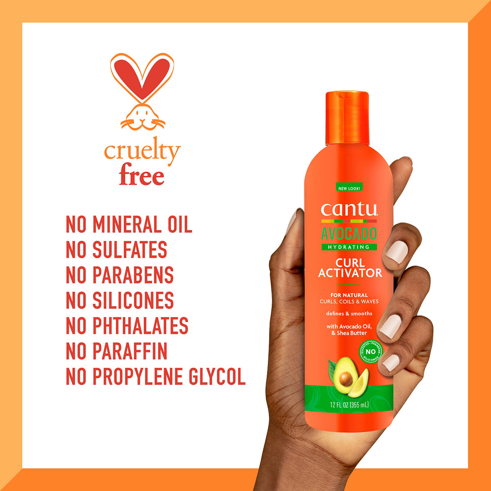 Definition-closeup of smooth, bouncy curls with Cantu.