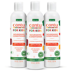 Cantu Care for Kids Nourishing Conditioner bottle on display for hydrated curls