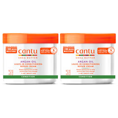 Cantu Argan Oil Leave-In Conditioning Cream bottle pour for daily moisture and shine