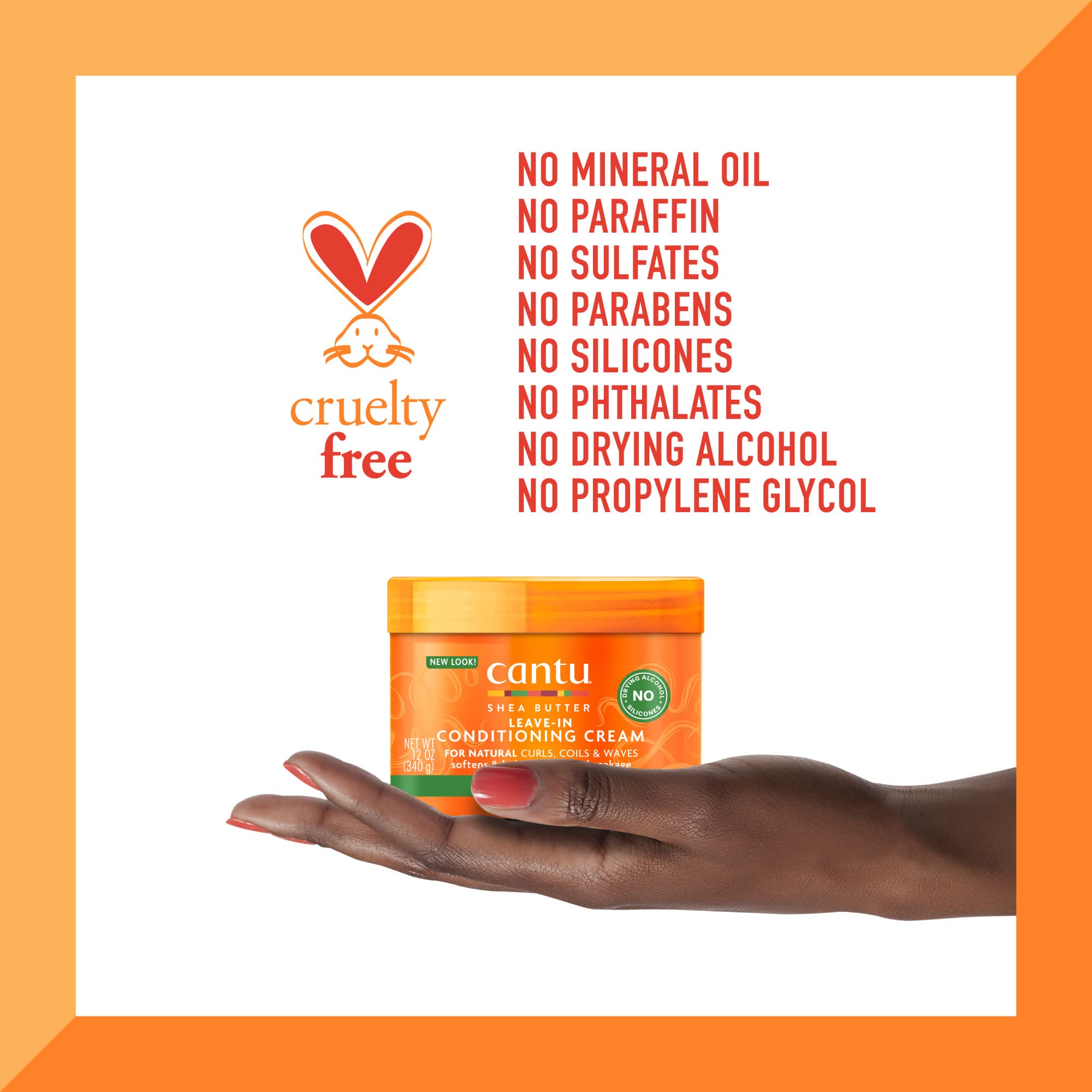 Natural oils and shea butter in Cantu formula depicted.