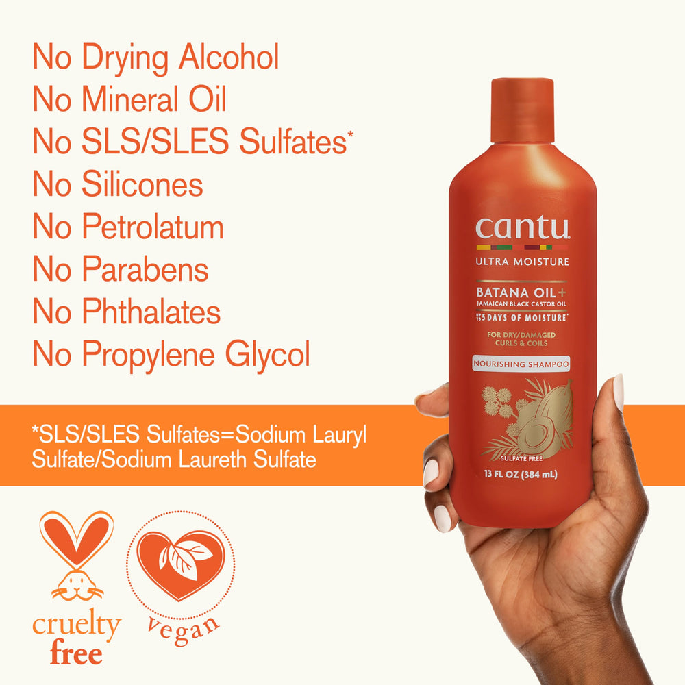 Cantu Ultra Moisture Shampoo 13 oz bottle ready for regular use