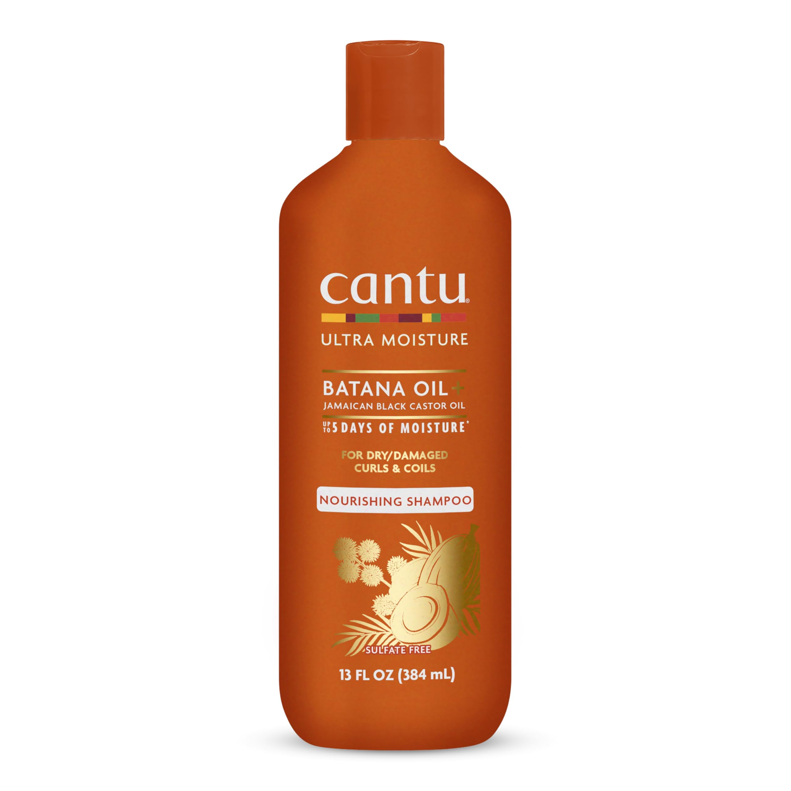 Cantu Ultra Moisture Shampoo bottle front for curls, moisturizing cleanse