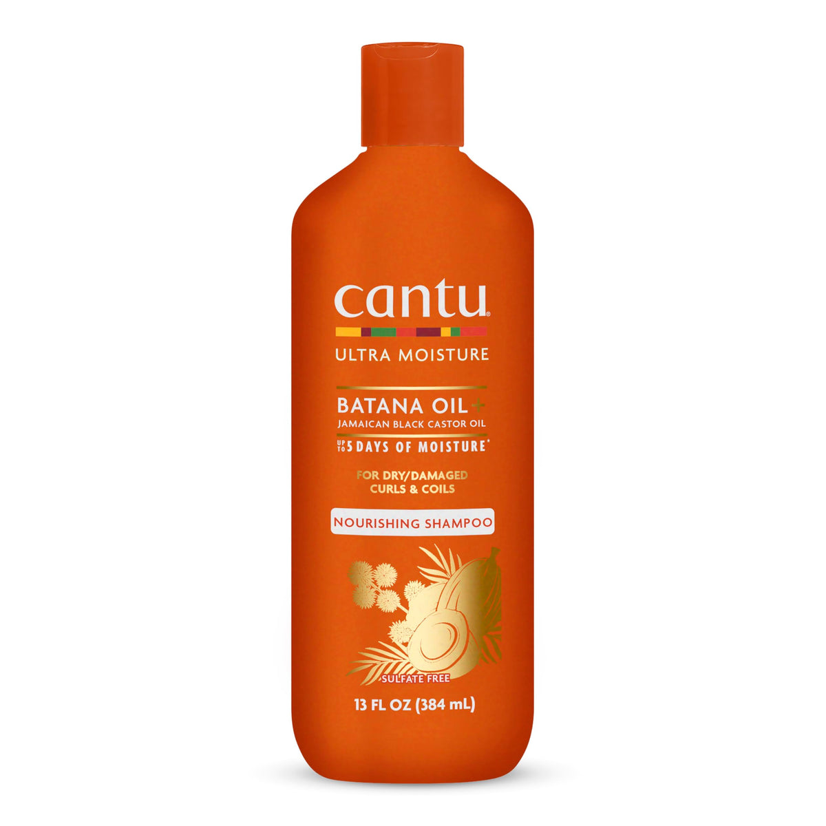 Cantu Ultra Moisture Shampoo bottle front for curls, moisturizing cleanse
