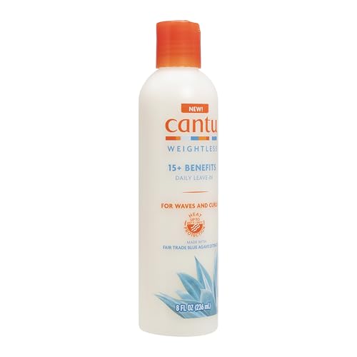 Cantu Weightless Daily Leave-In Cream ingredients: organic blue agave for stronger, smoother hair