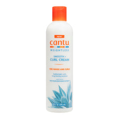Cantu Weightless Smooth Curl Cream bottle front view shows lightweight moisture for waves