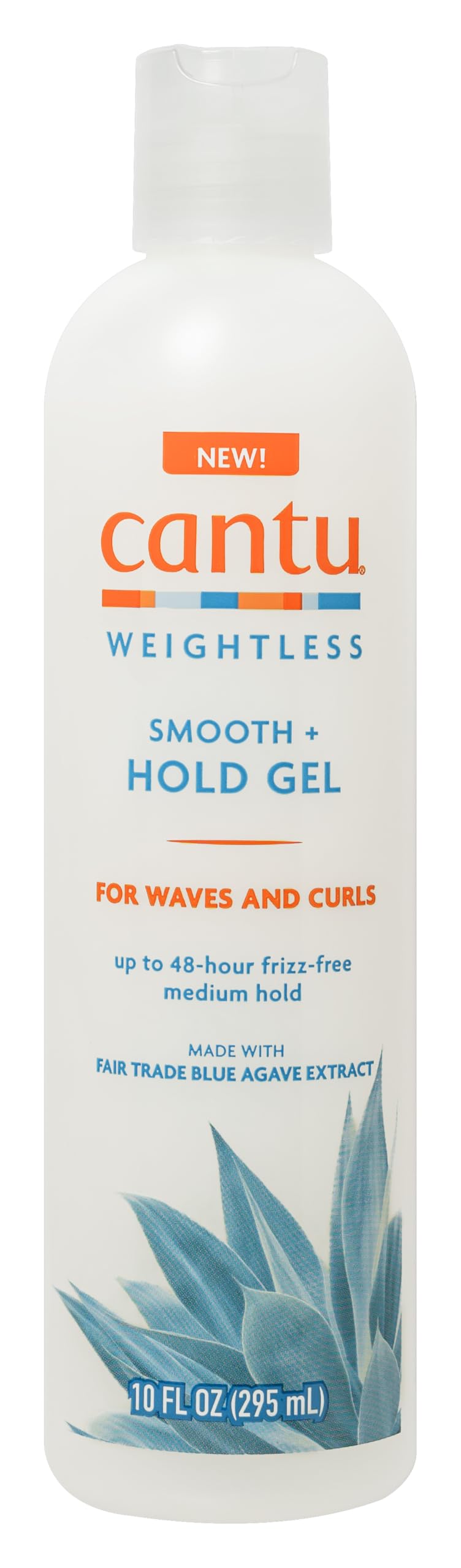 Cantu Weightless Smooth + Hold Gel bottle delivers frizz free curls with flexible hold