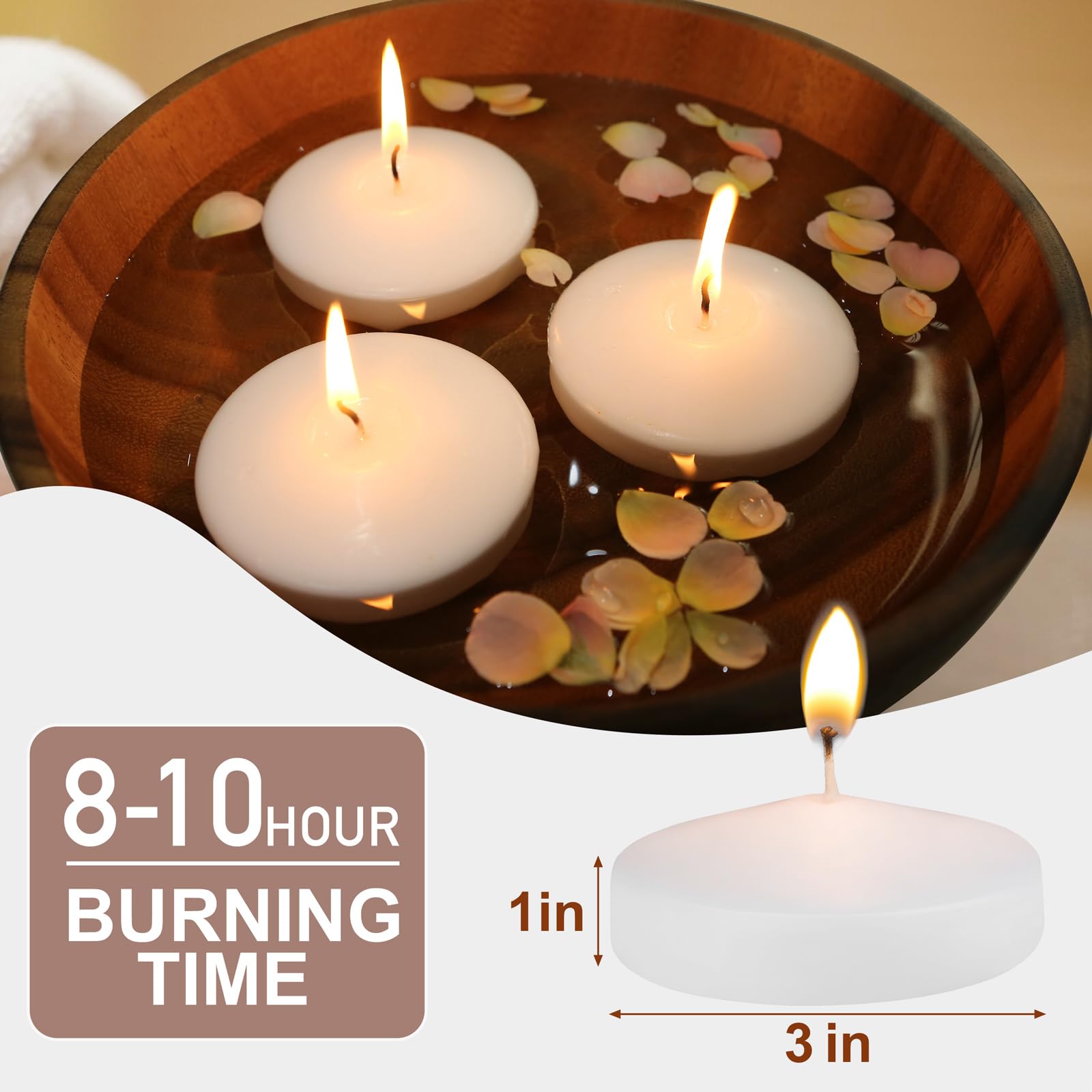 Capaniel floating candles fit any decor adding refined ambience.