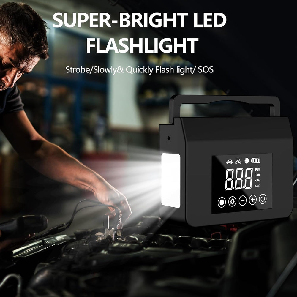 Capapro Jump Starter LED flashlight mode aids nighttime emergencies