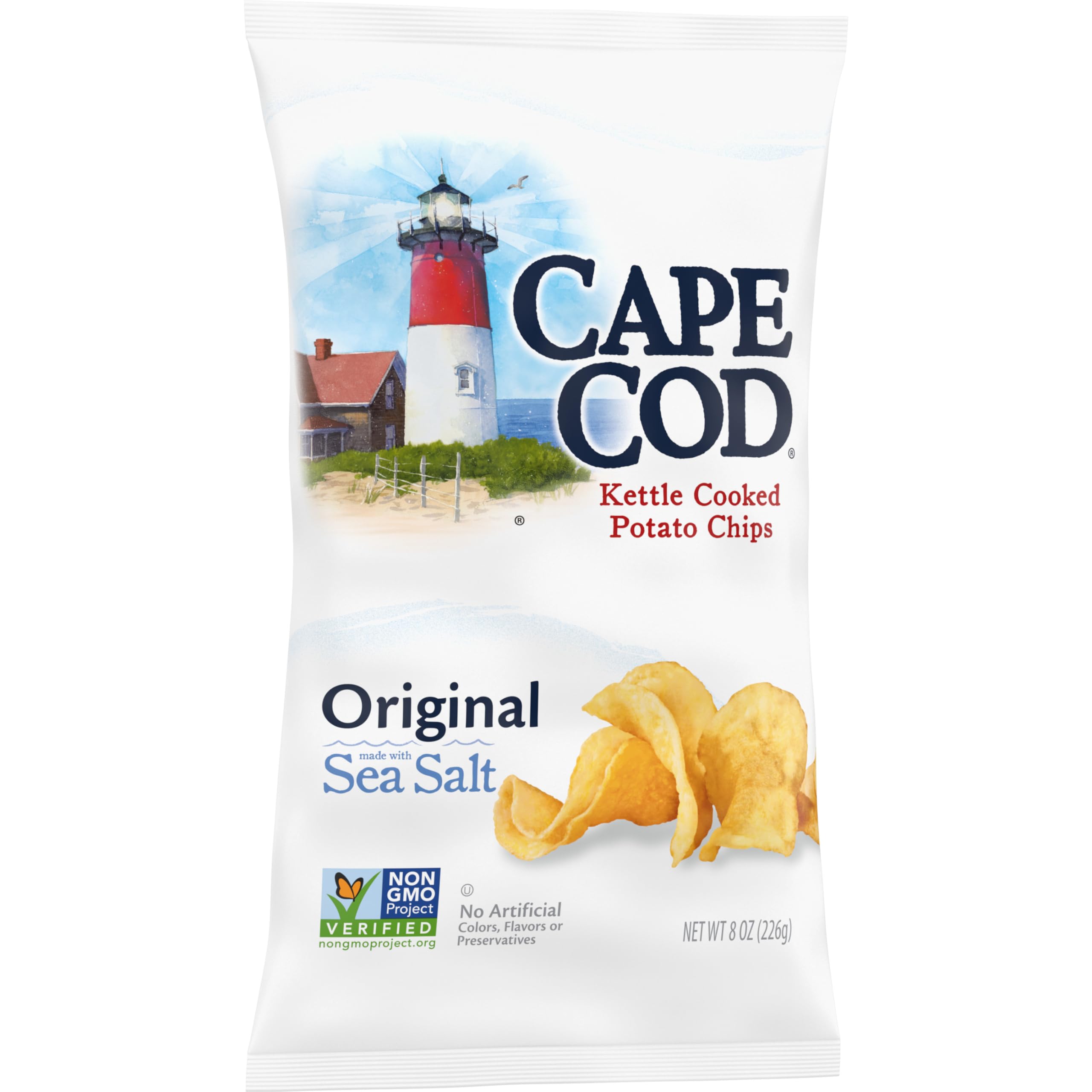 Cape Cod Original ingredients (oil and salt) emphasize simple, premium flavor.