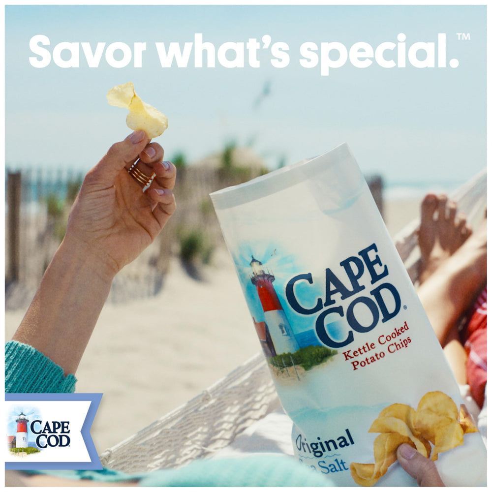 Cape Cod Original Kettle Cooked Chips highlight premium ingredients and true potato taste.