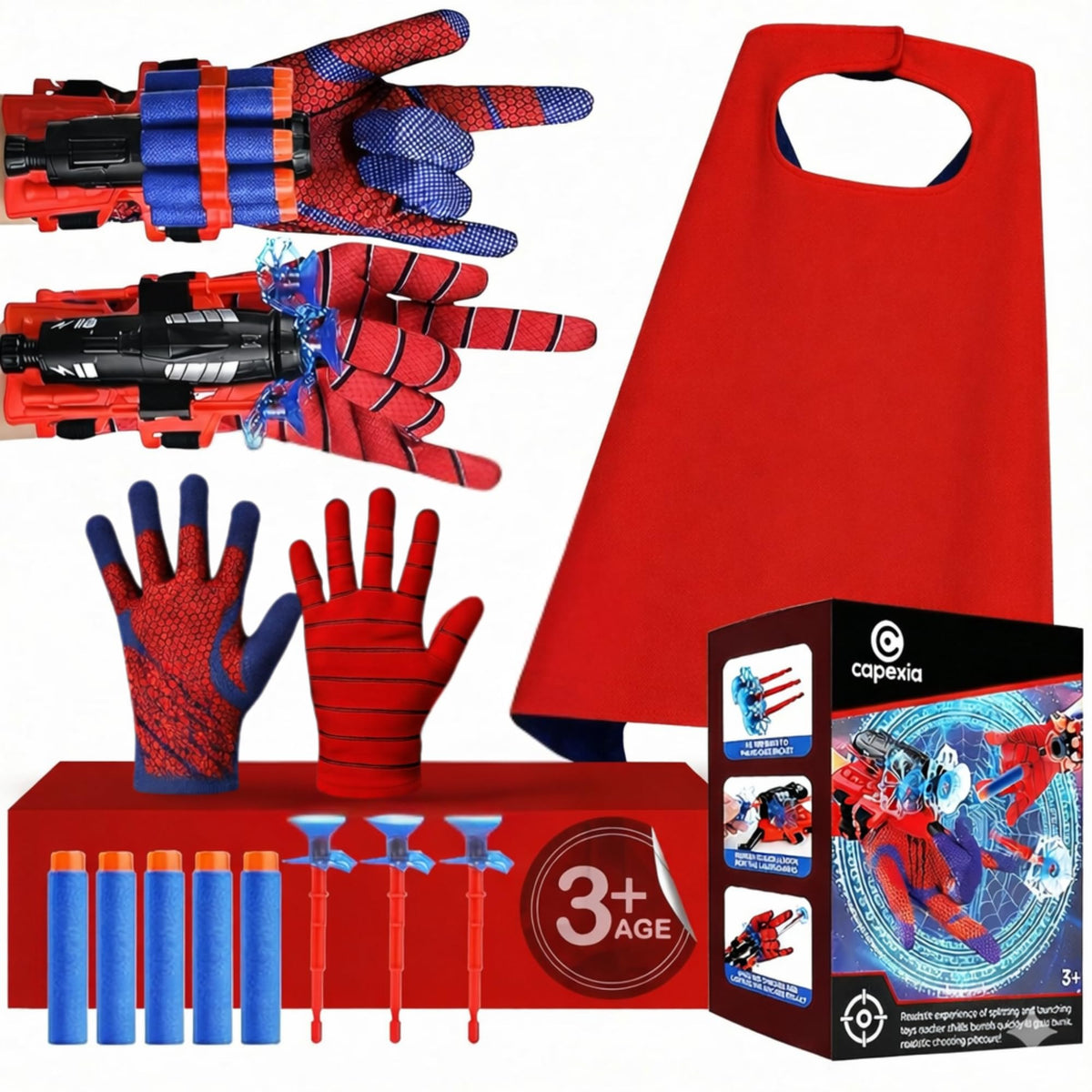 Capexia superhero toy set with two shooters for active indoor adventures.