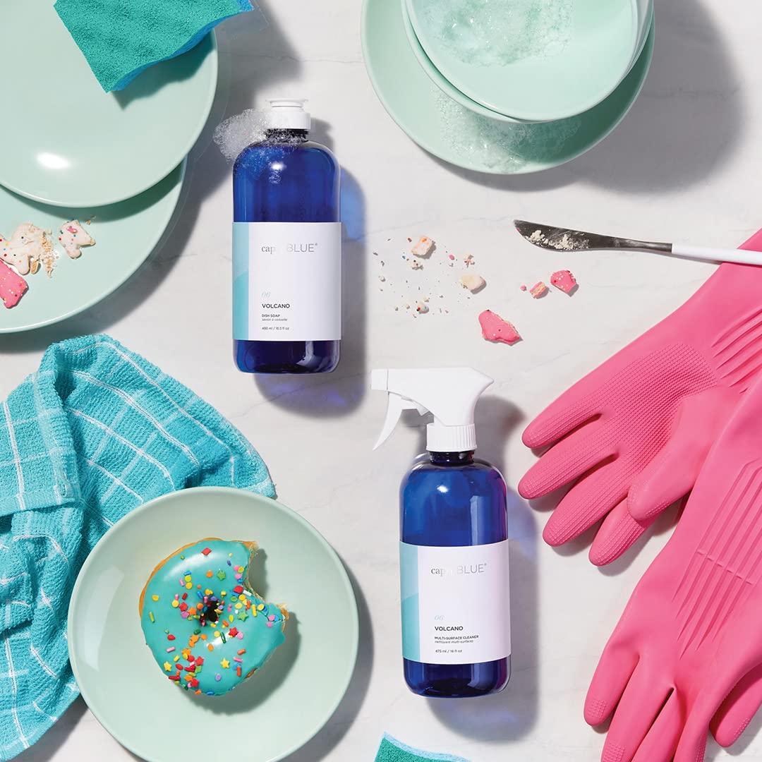 Capri Blue sealed-stone surface-safe label indicating granite and stone compatibility.