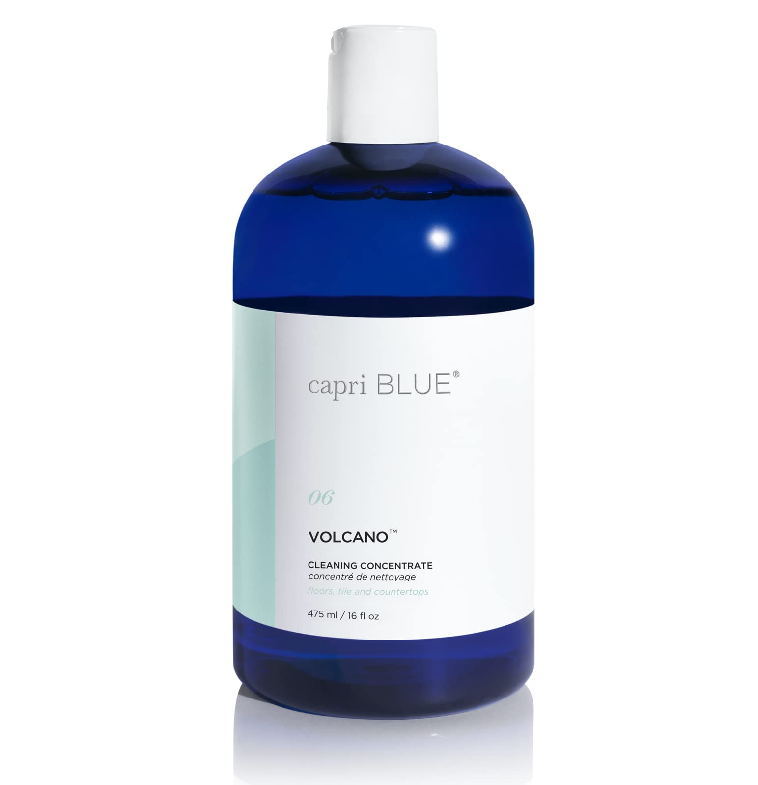 Capri Blue Volcano cleaning concentrate bottle front highlights vibrant fragrance and versatility.