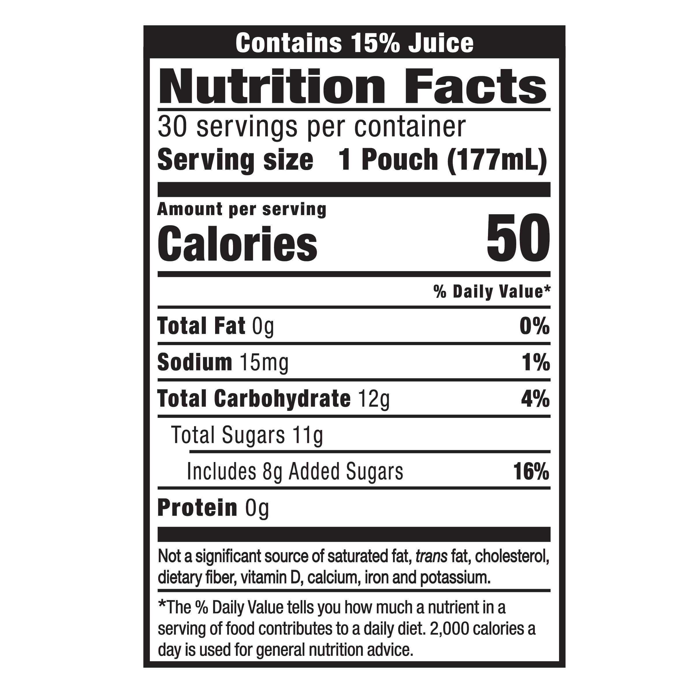 Capri Sun Fruit Punch 30-count box, ideal for school lunches.