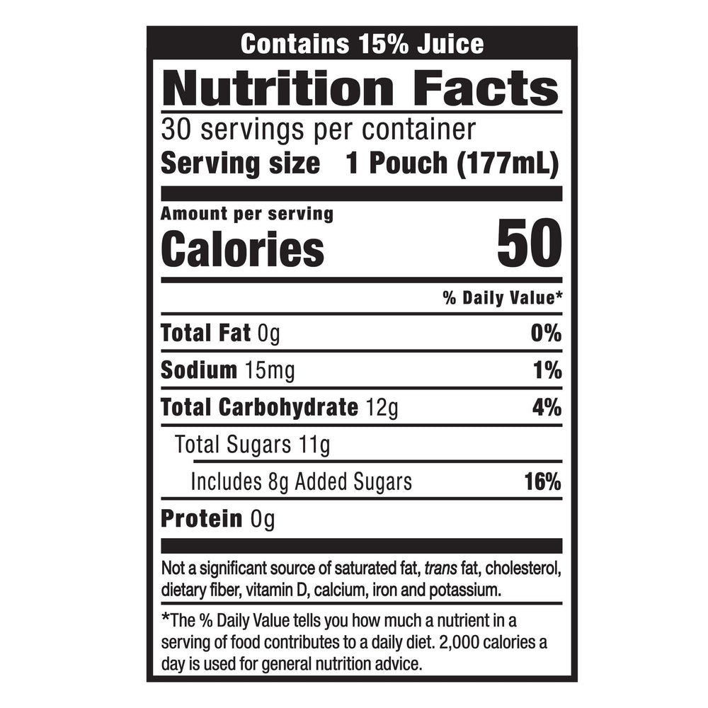Capri Sun Fruit Punch 30-count box, ideal for school lunches.
