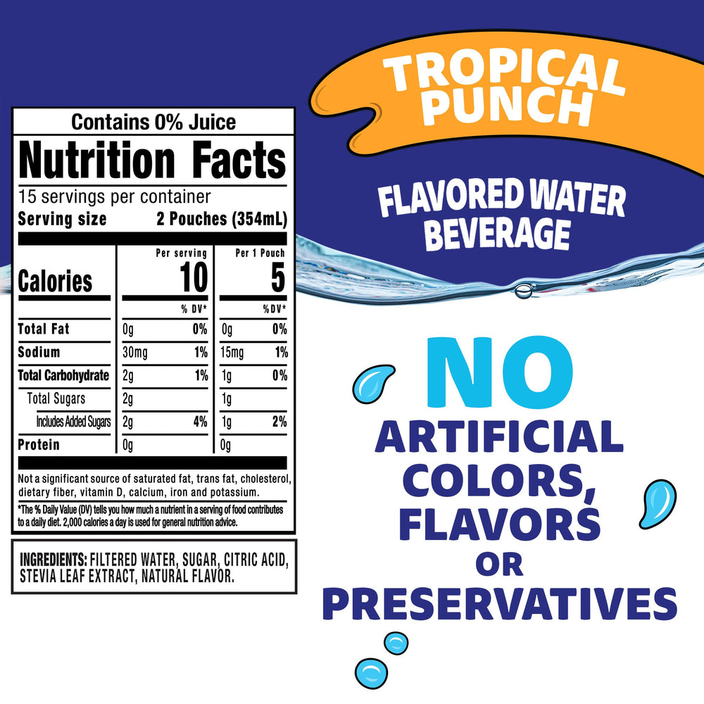 Capsule of Capri Sun Roarin’ Waters pouches arranged for lunchbox packing.