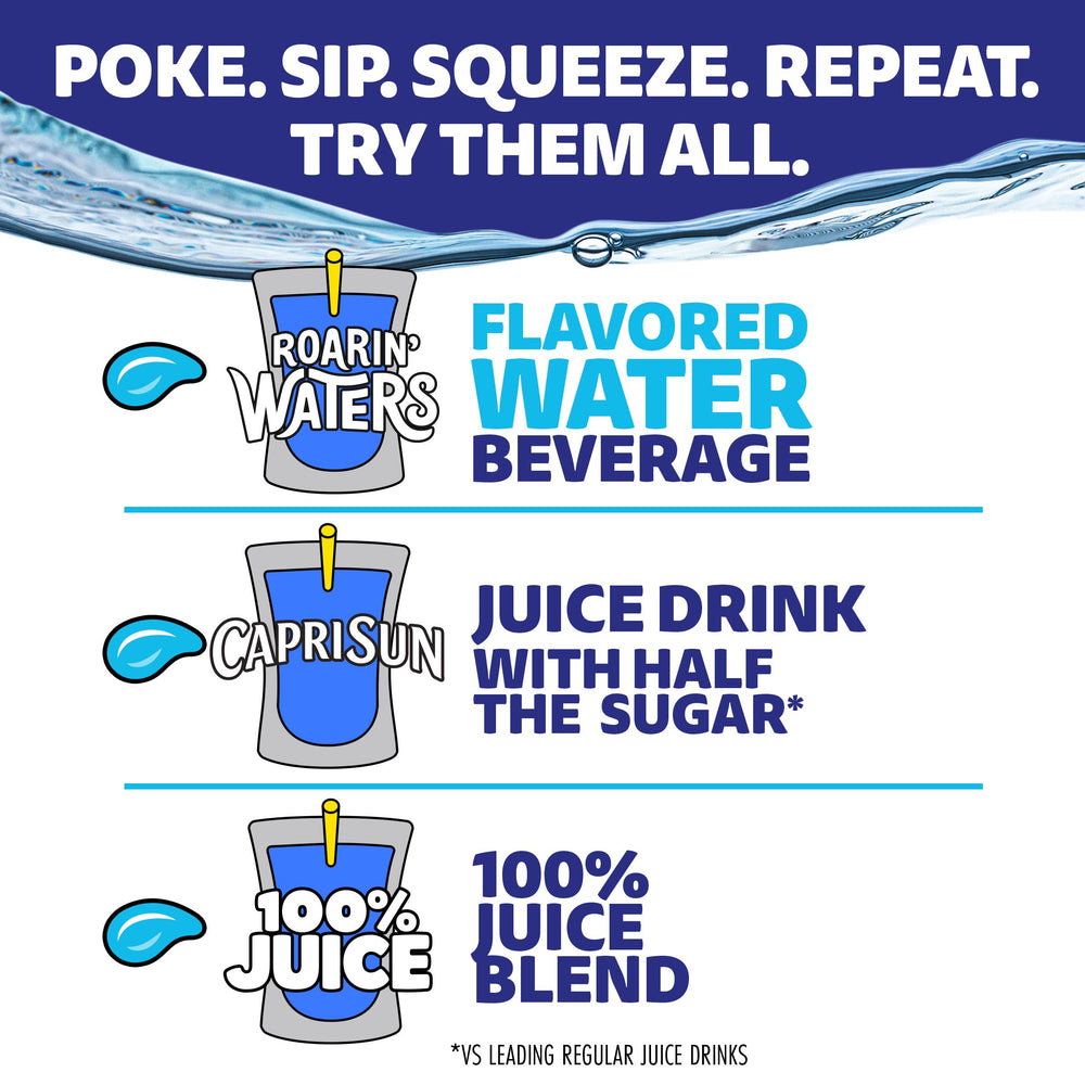 Capri Sun Roarin’ Waters packed for school lunches and backpacks.