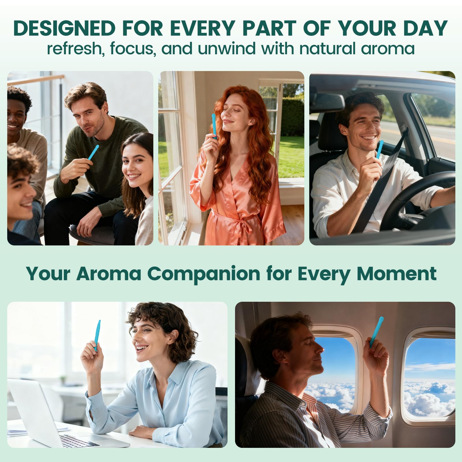 Captain Blues aroma sticks pocket-size travel-friendly design fits pockets or bags.