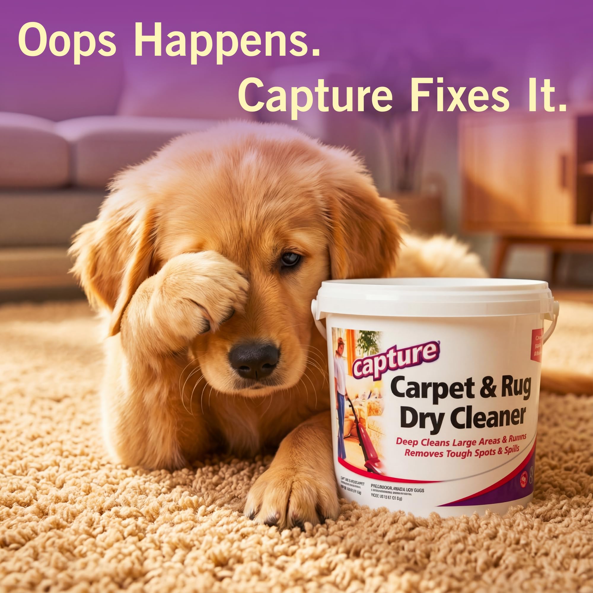Capture dries and absorbs moisture to lift dirt from upholstery.