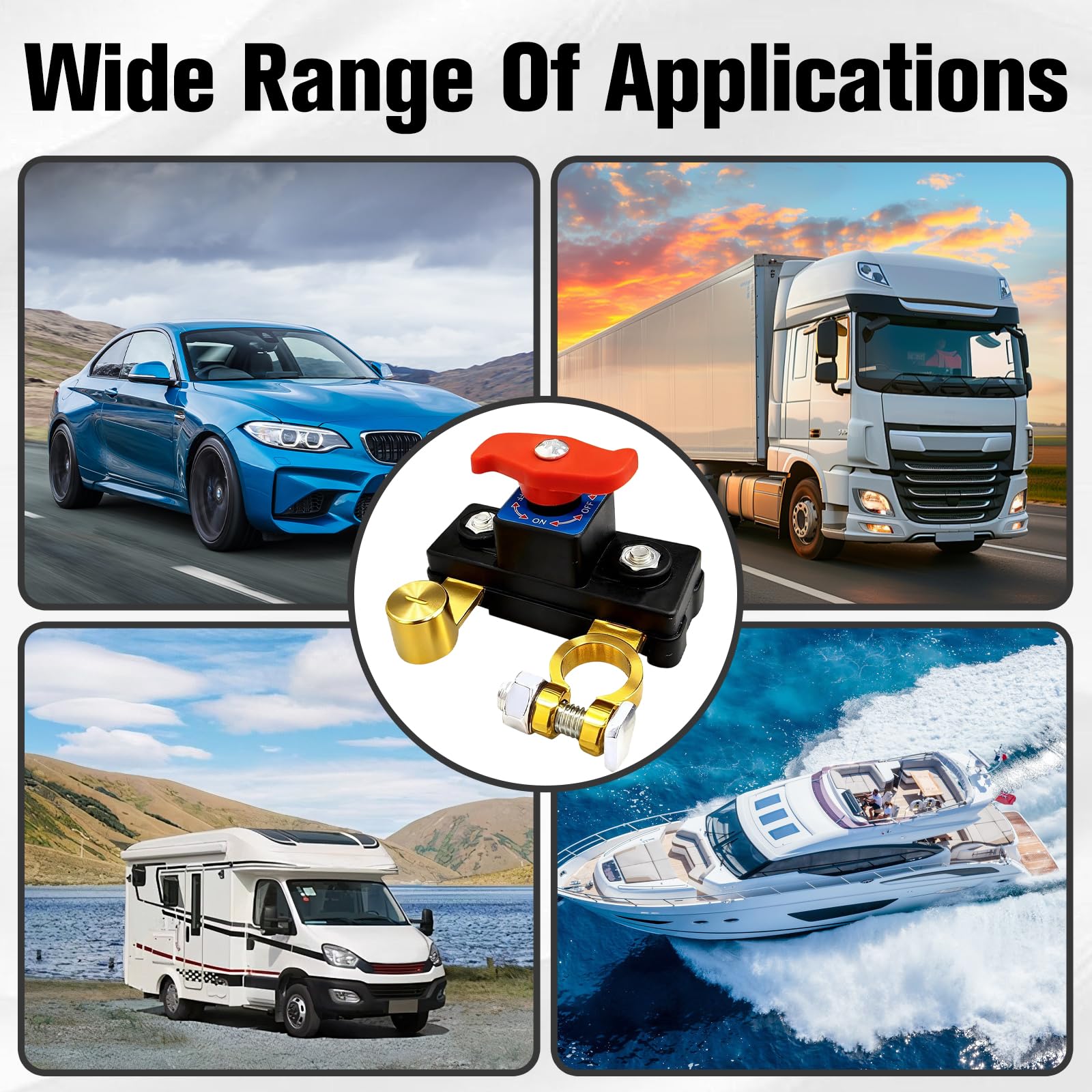 Car Battery Cut Off Switch corrosion-resistant body withstands outdoor storage.