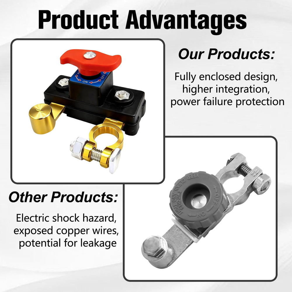Car Battery Cut Off Switch installation image shows easy setup for DIY installers.