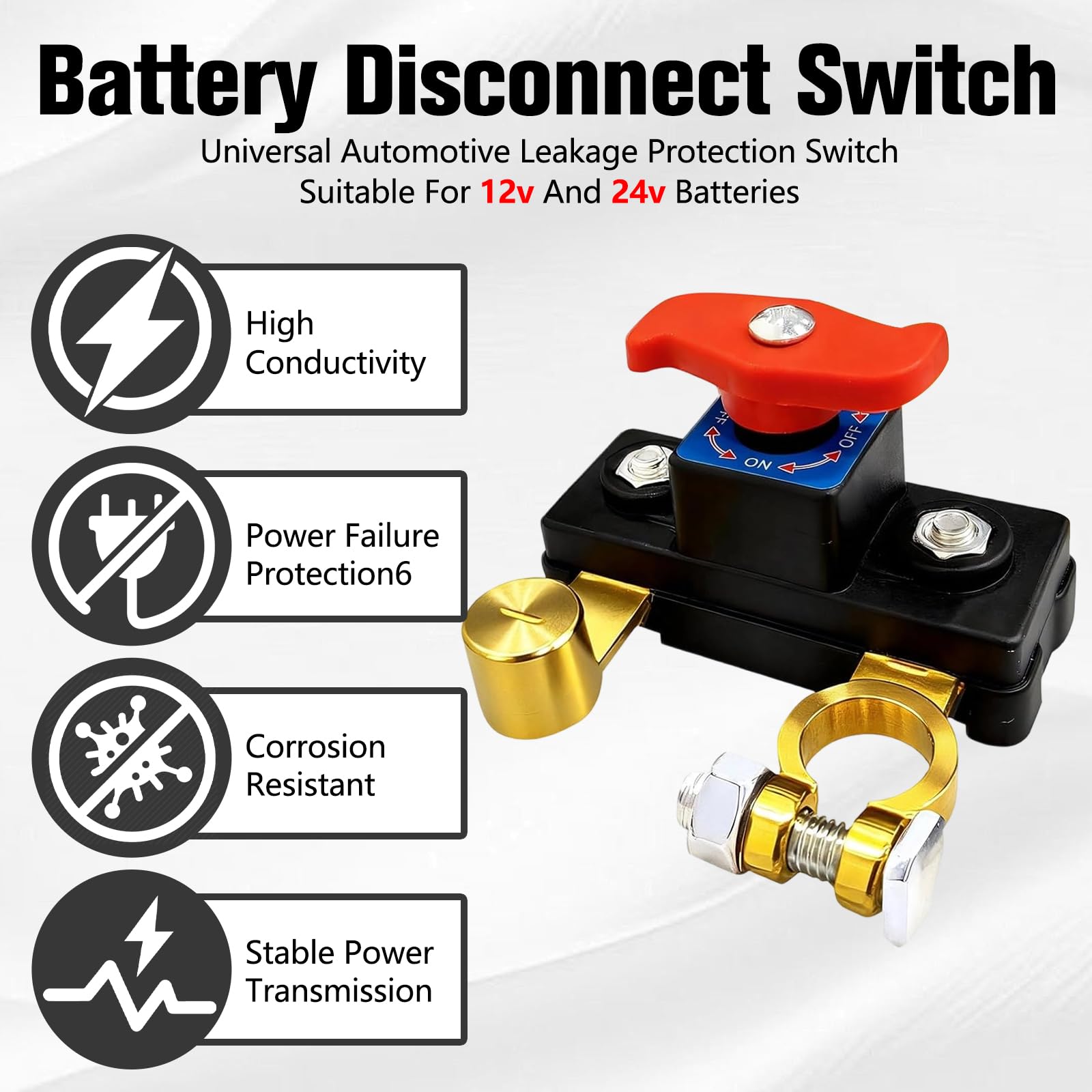 Car Battery Cut Off Switch rotary action demonstrates quick power-off and power-on control.