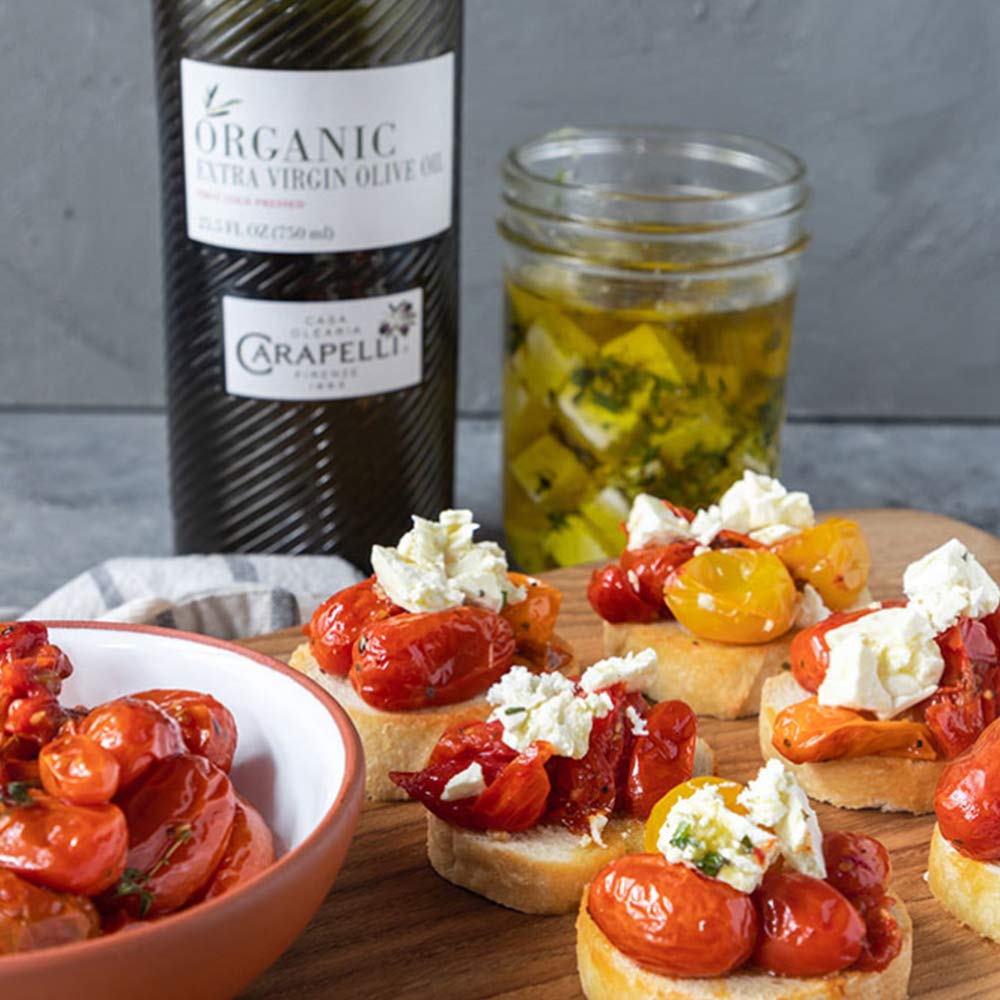 Carapelli cooking-ready olive oil in a skillet demonstrates mild flavor for vegetables.