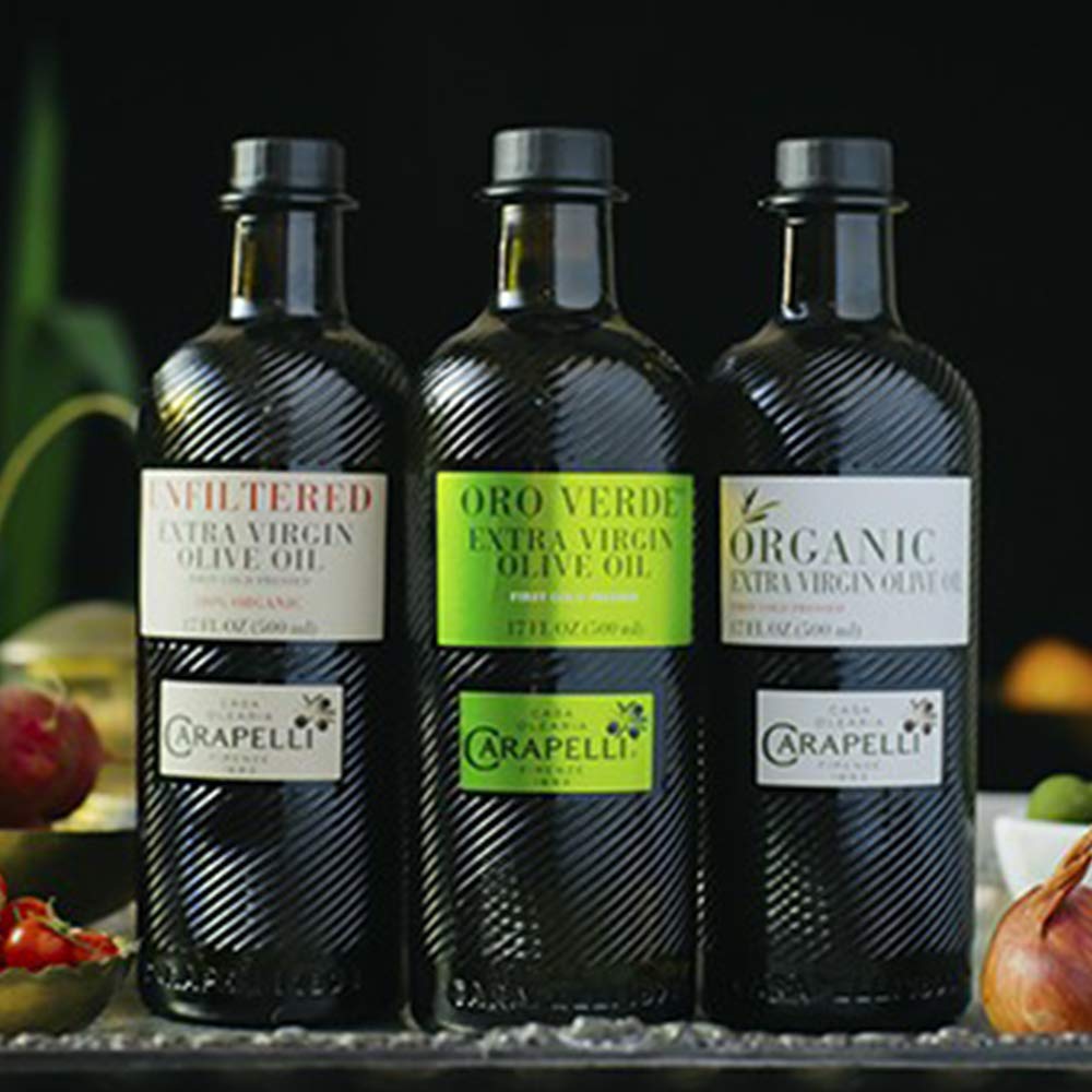 Carapelli packaging highlights eco-friendly materials supporting responsible production.