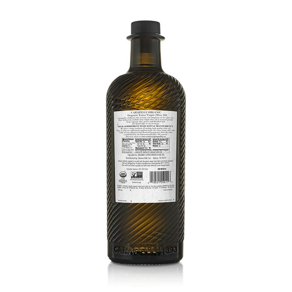 Carapelli dark glass bottle preserves color and aroma during storage.