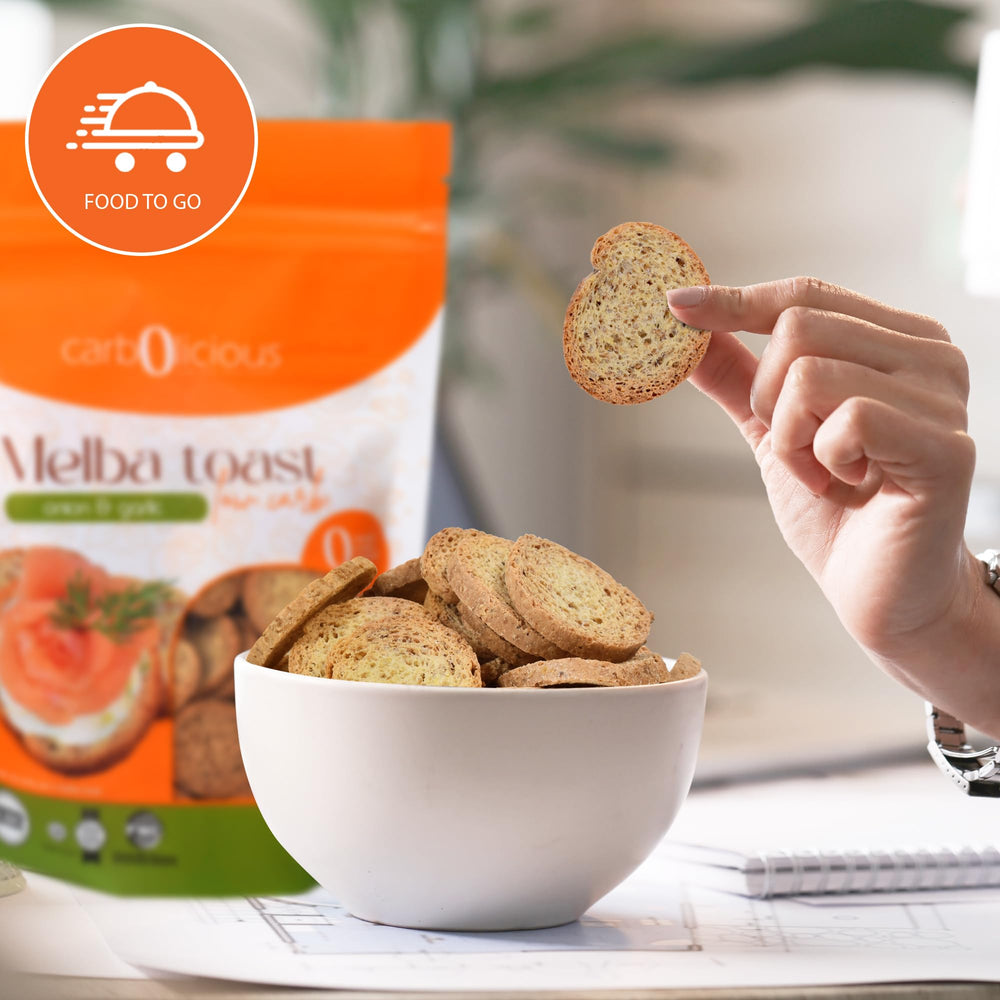 Melba Toast served with cheese demonstrates versatile low-carb pairings.