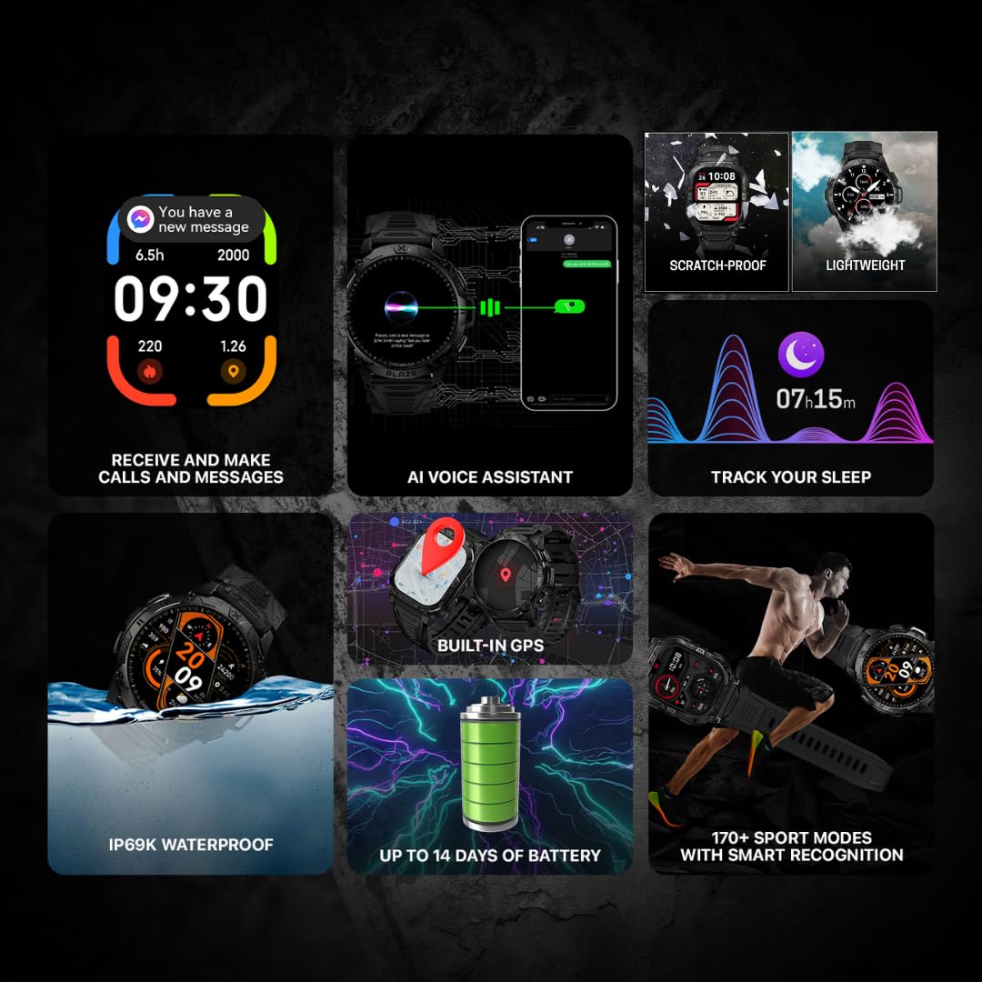 CARBINOX Blaze seven GPS modes support versatile outdoor training.