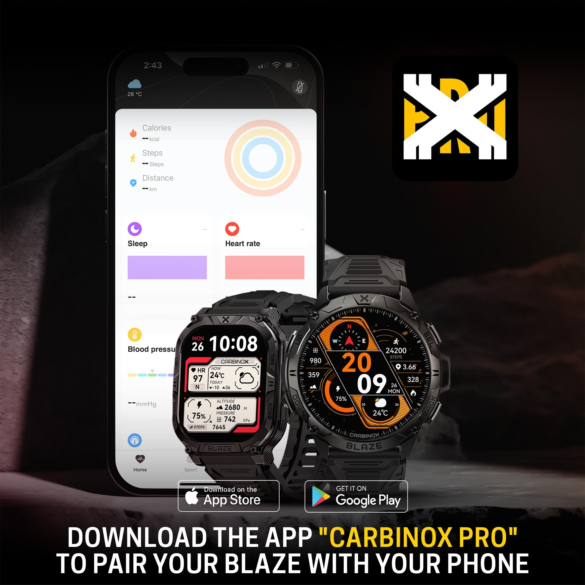 CARBINOX Blaze sleep and breathing insights support balanced daily routines.