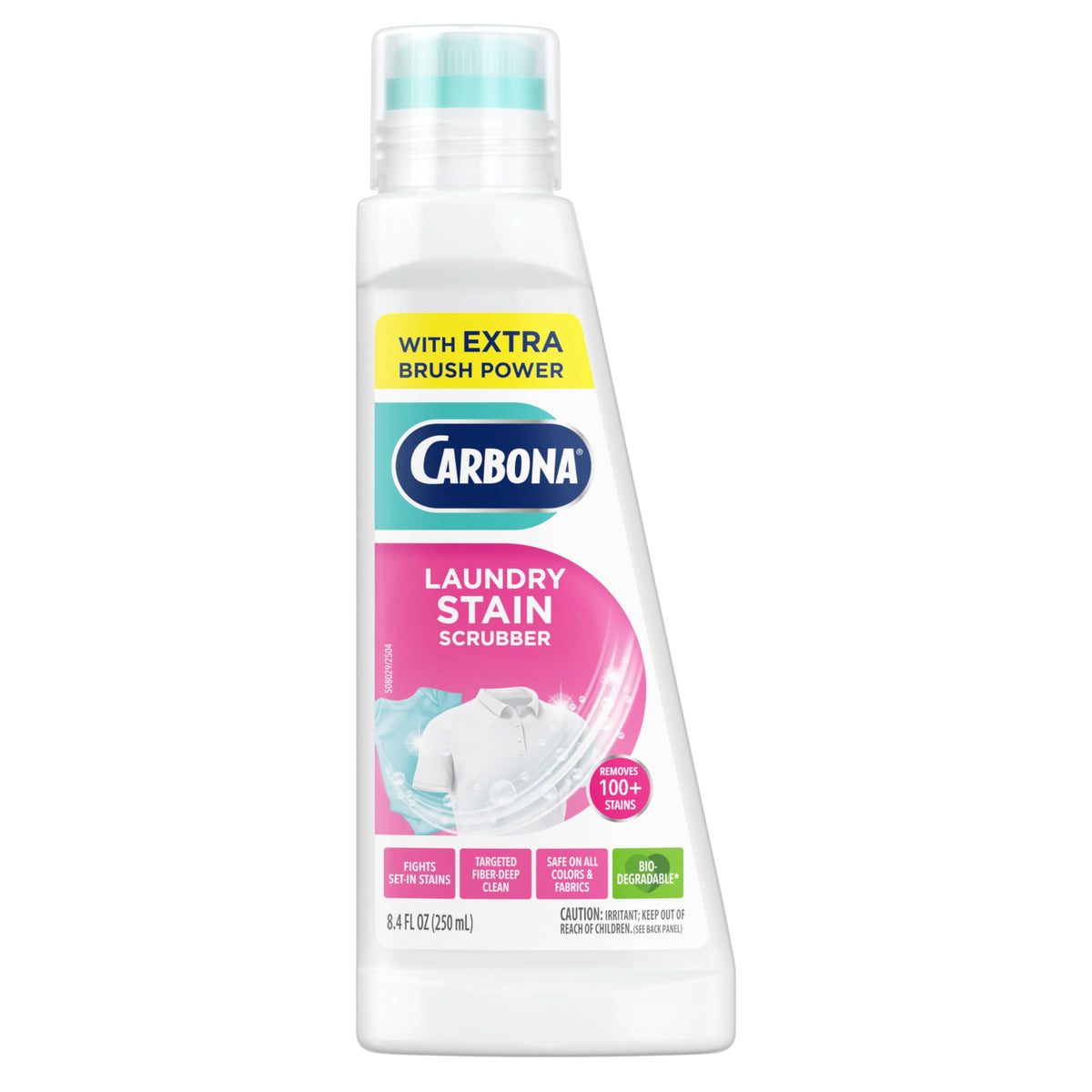 Carbona Laundry Stain Scrubber with Brush-Top for targeted stain lifting on fabrics.