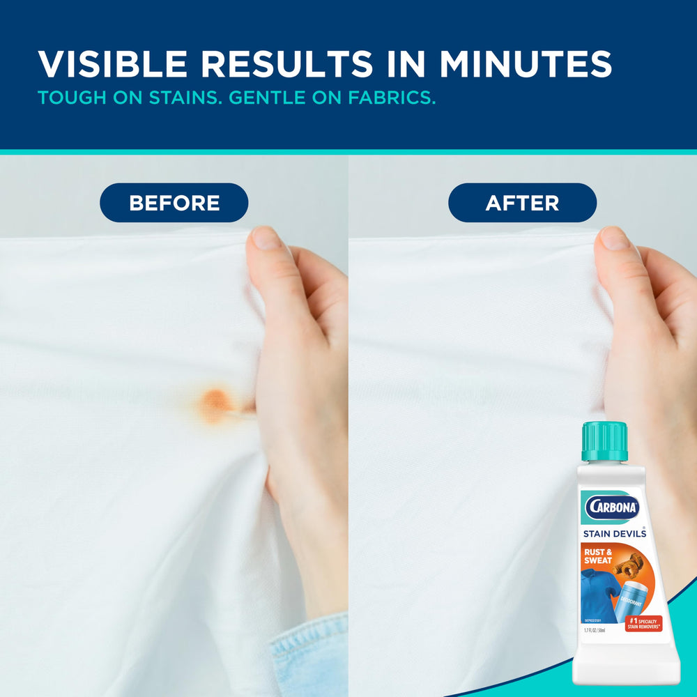 Carbona Stain Devils #9 perspiration stain solution targets sweat marks