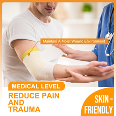 CARBOU 4x4 Xeroform dressing on skin surface shows non-adherent fit