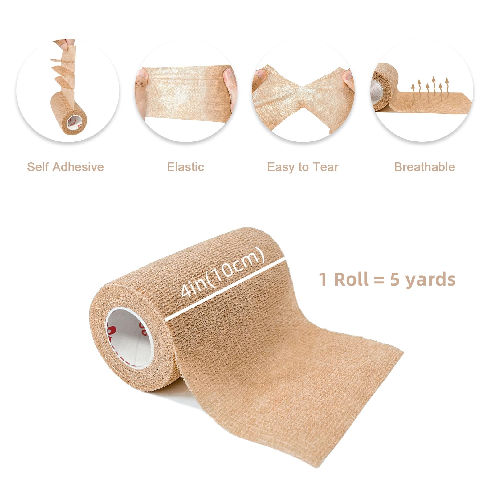 CARBOU beige bandage wrap on ankle shows flexible, breathable coverage during activity.