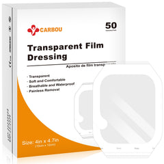 CARBOU Transparent Film Dressing close-up of adhesive layer protecting wounds while staying breathable.