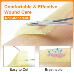 CARBOU Xeroform dressing cut-to-size for flexible wound coverage.