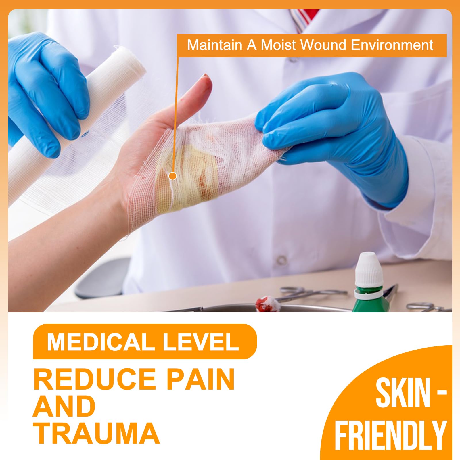 CARBOU Xeroform dressing donor-site care with non-adhesive patch aids gentle dressing changes