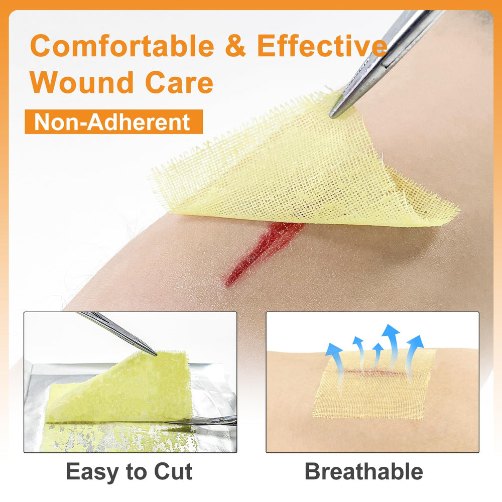 CARBOU Xeroform dressing non-adherent patch ideal for gentle removal during dressing changes