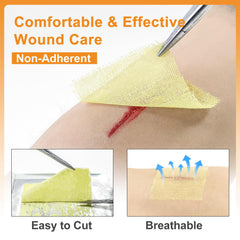 CARBOU Xeroform dressing non-adherent patch ideal for gentle removal during dressing changes