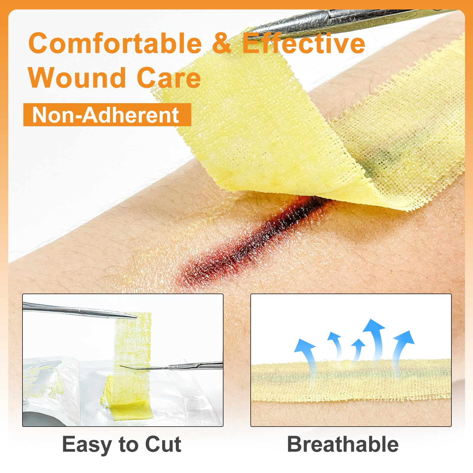 CARBOU Xeroform petrolatum gauze masks odor while keeping moisture.