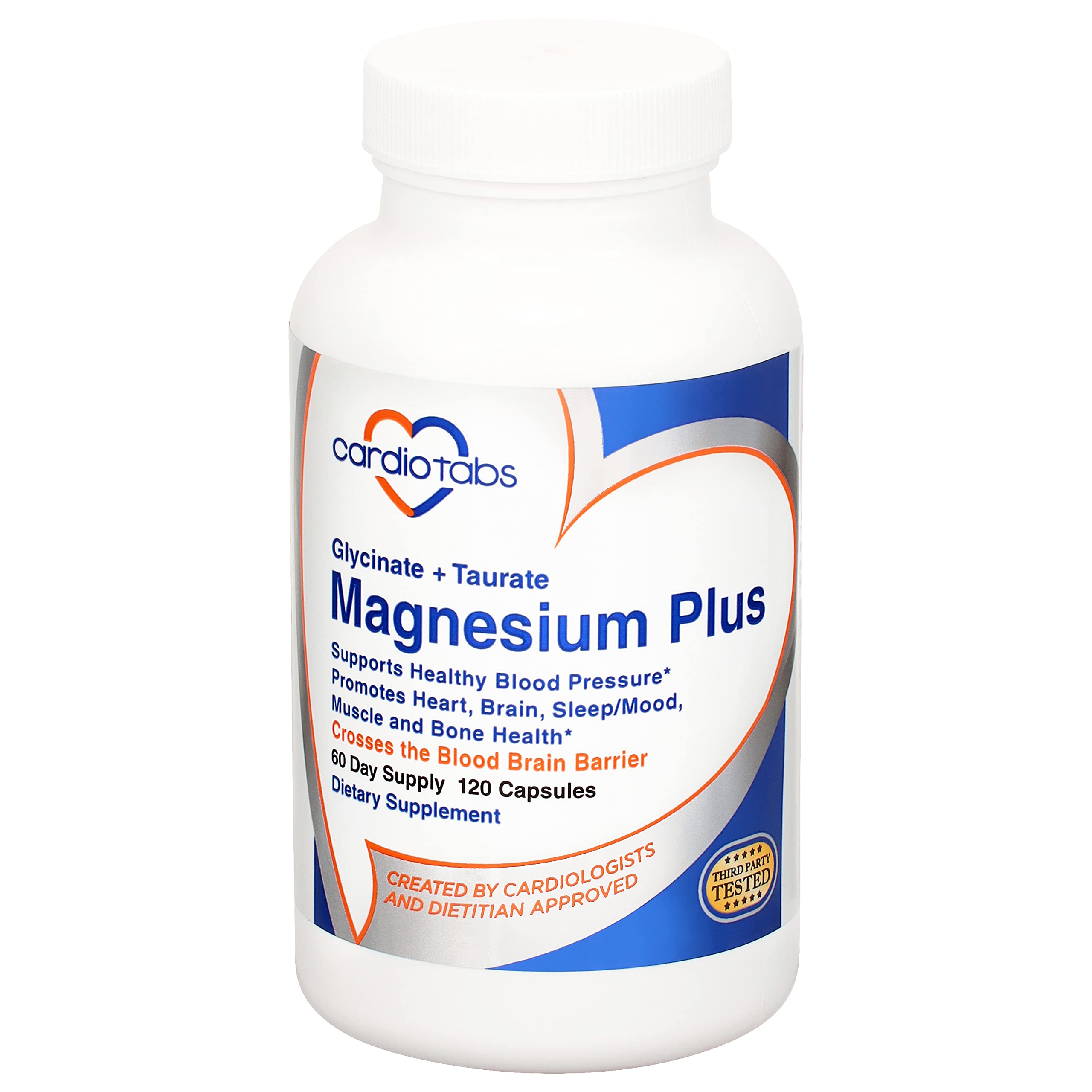 CardioTabs Magnesium Plus bottle with capsules ready for daily heart and sleep support.