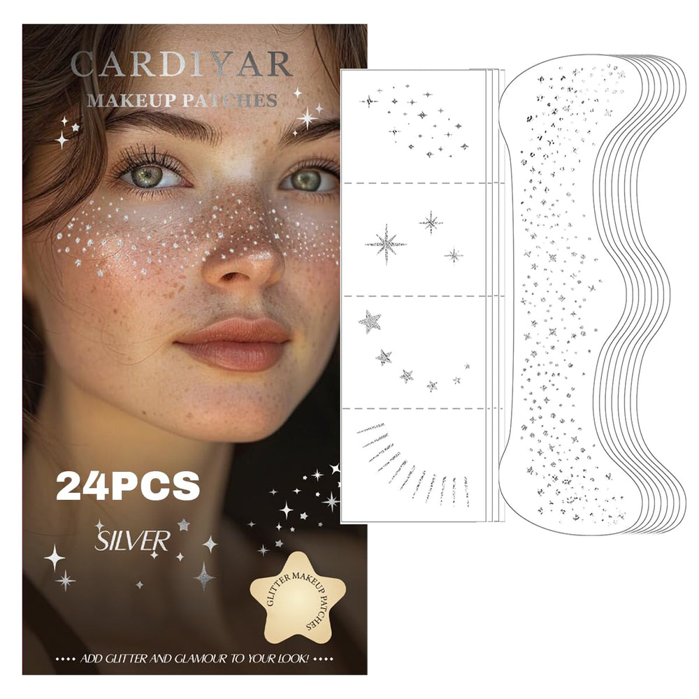 Cardiyar Glitter Freckles big patches for bold festival looks.