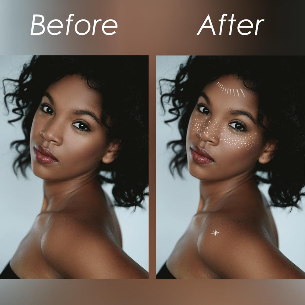 Cardiyar Glitter Freckles easy to apply and remove with cleansing oil.