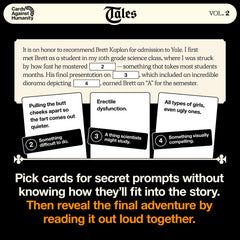 Cards Against Humanity Tales Vol. 2 white cards in play enable imaginative new stories.
