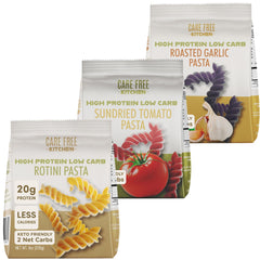 Care Free Kitchen Rotini plain pasta bag ready for protein-rich meals